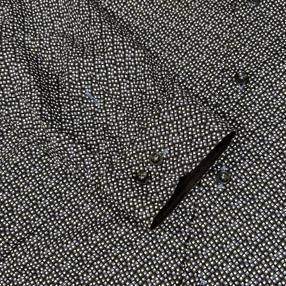 Avenue 21 Shirt Mens 3XL XXXL Blue Black Button Up Long‎ Sleeve Geometric Casual - Picture 5 of 10